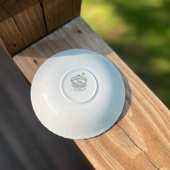 Windsor Ware Johnson Bros England Set Of 2 Teacup Saucers Floral Roses Flowers - Picture 9 of 9